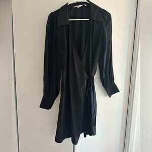& other stories black wrap dress